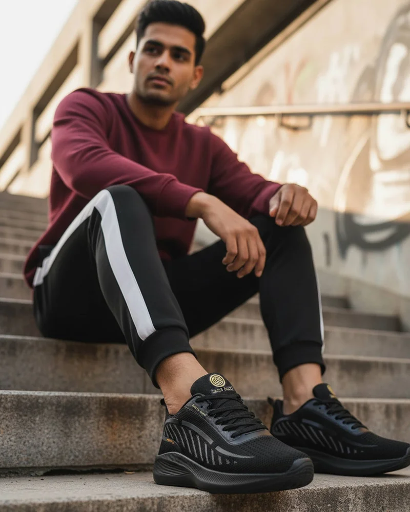 Bacca Bucci Black Ironman Shoes for Running Walking and Training for Men | Best Price UAE